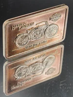 90th Anniversary Harley 1914 10F Twin 1.4 oz 999 FINE Silver bar C623T