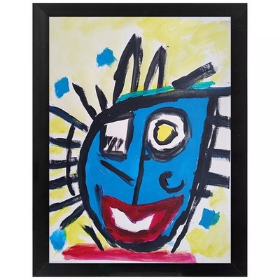 Expressionism/Abstract Colorful Red Lips  9x12 one of a kind Art Painting