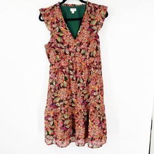 J. Crew Factory Size 10 Ruffle V-Neck Mini Dress