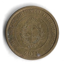 2011 Uruguay 1 Peso Uruguayo Mulita World Coin - KM# 135