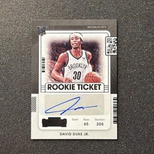 2021-22 Contenders DAVID DUKE JR #148 Rookie Ticket AUTO - BROOKLYN NETS