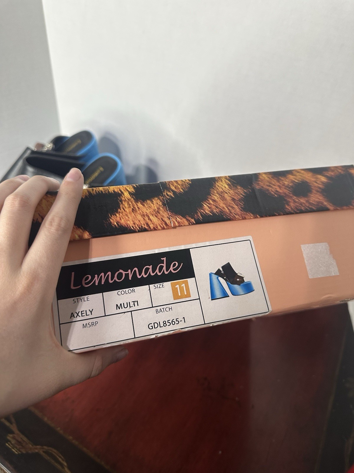 Lemonade Square Toe Flared Heel Platform Shoes St… - image 12