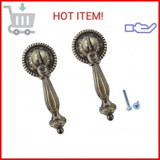 Honbay 2PCS Antique Style Bronze Metal Drawer Tear Drop Cabinet Decorative Pull 
