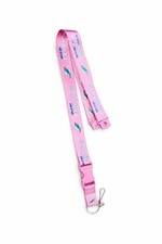 NFL Lanyard Badge Holder / Keychain Pink Miami Dolphins RETRO LOGO