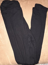 Black Ankle Length Women's Leggings Solid Casual Elastic Waist Regular Fit