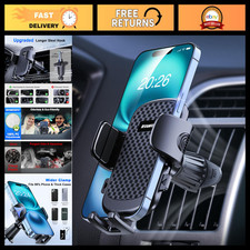 Universal Car Phone Holder - Vertical/Horizontal Vent Mount, Upgraded Metal Clip
