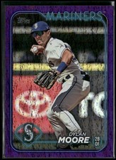 2024 Topps Series 2 Purple Foil /799 Dylan Moore #441 Seattle Mariners