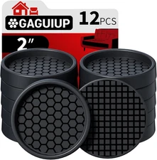 Furniture Pads - 12PCS 2" anti Skid Caster Cups for Hardwood Floors
