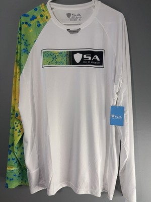 SA Company Long-sleeve Performance Fishing Shirt with Mahi-mahi Print Size XL