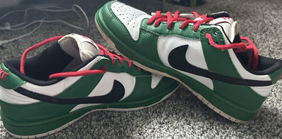 Nike SB Dunk Low Colorblock Green White Red Black Leather Sneaker