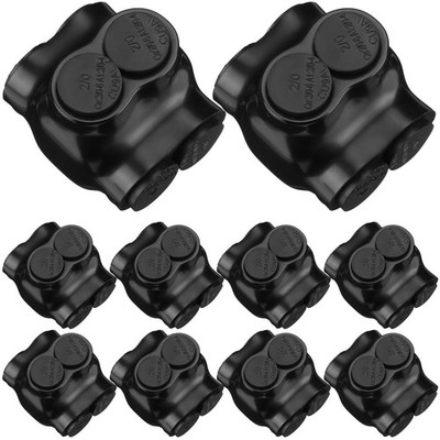 10 Pcs 2 Port Insulated Wire Connectors Aluminum Inline Splice Tap Connector ...