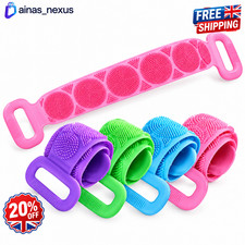 Silicon Long Body Cleaning Double Sided Back Scrubber Bath Shower Belt Brush