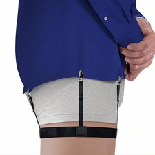 Men's Shirt Stays Elastic Non Slip Shirt Garter Holder with Non Slip Clips
