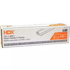 12 Ft. W X 400 Ft. L 0.31 Mil High Density Painters Plastic Sheeting