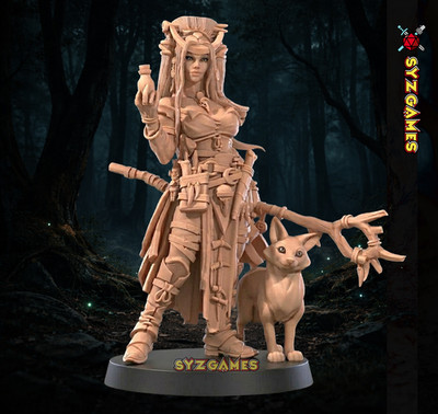 Exotic, Human Witch Fantasy Miniature DnD 5E Pathfinder Resin Figure