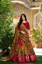 Original Tussar Silk Lehenga Choli Women  s Indian Wedding Bridal Party Dress