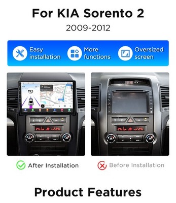 Für Kia Sorento 2 XM 2009-2012 32G Android14 Autoradio CarPlay GPS Navi RDS SWC