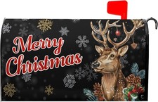 Merry Christmas Reindeer Mailbox Covers 18x21 inch,