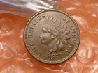 1874 Indian Head Cent Penny AU. About Uncirculated Semi-Key-Date #1