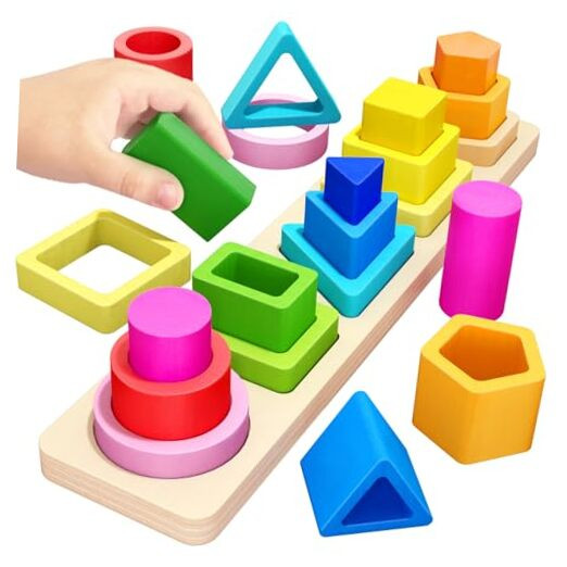 Montessori Toys for 1 2 3 Year Old Boys Girls Toddlers, Heightened Peg-free