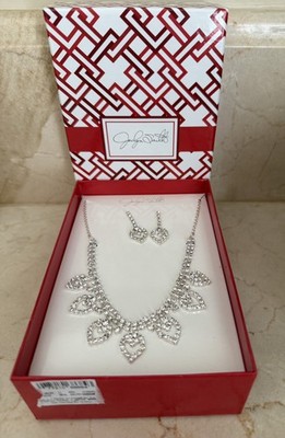 Jaclyn Smith Vintage Jewelry Heart Necklace&  Earrings. Partial label missing  