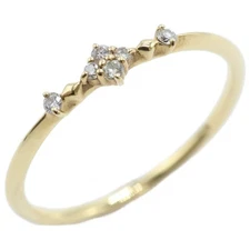 agete [Beautiful condition] K18 0.05 Diamond design Ring Yellow Gold