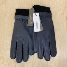 NEW Hestra Men's Size 9 Black Elk Leather Gloves • Fleece Lined • Sport Classic