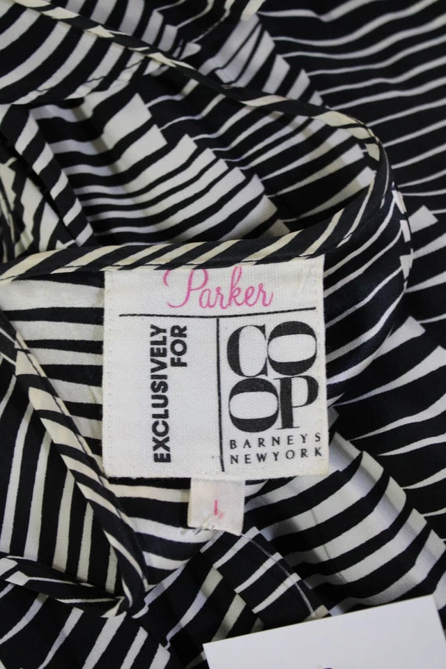 Maxi Vestido Parker Mujer Viscosa a Rayas Sin Mangas Negro Talla L Foto 4 de 4