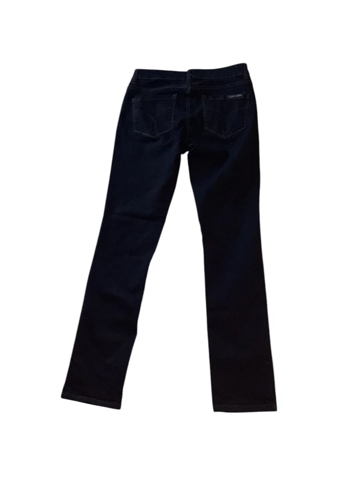 Denim suave Calvin Klein tiro bajo ajustado recto para mujer talla 4 Foto 2 de 4
