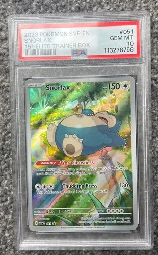 Pokemon Snorlax 151 ETB Promo SVP EN 051 PSA 10 Gem Mint