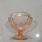 c.1930s 'Mayfair Open Rose' Pink Depression Glass Pedestal Candy Dish, NO LID