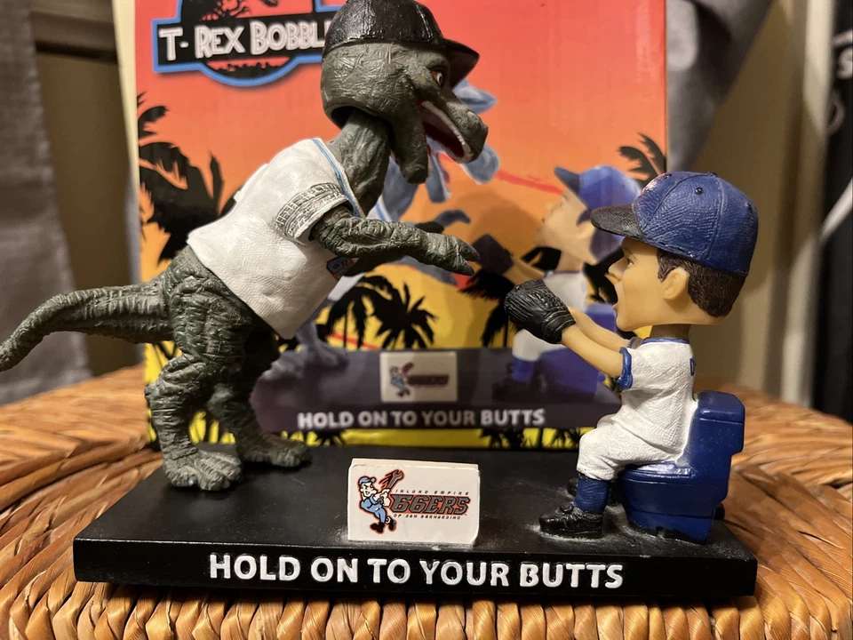 Bobblehead JURASSIC PARK T-REX ~ IE 66ERS SGA Solo 500 Hecho MiLB Foto 2 de 4