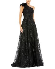 Mac Duggal Embellished One Shoulder A Line Gown Women's