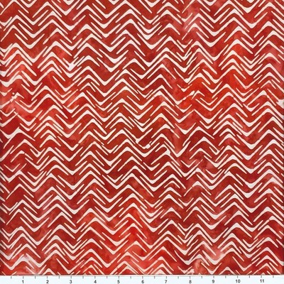 1 Yard Cut of Lunn Fabric Broken Zig Zag Batik 100% Cotton 2313 Red & White