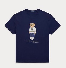 NWT Polo Ralph Lauren Navy Blue TENNIS BEAR Classic Fit Short Sleeve T Shirt