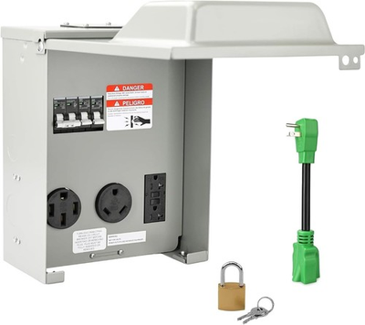 #ad #ad RV Temporary Power Outlet Panel w Breaker ETL Listed 20 30 50 Amp Receptacle $57.00