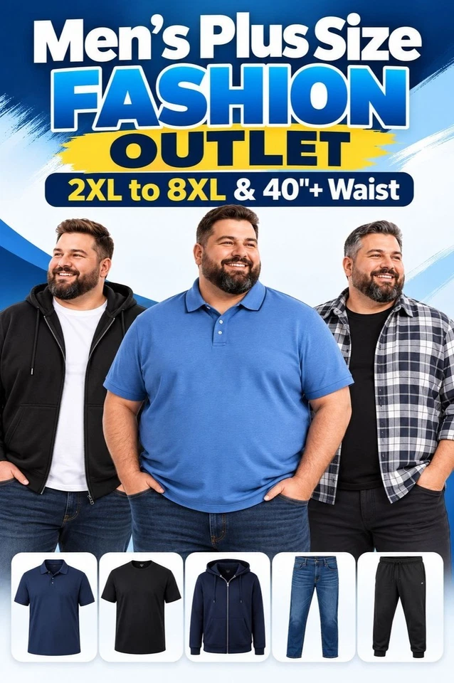 Men’s Plus Size Fashion | 2XL to 8XL & 40"+ Waist