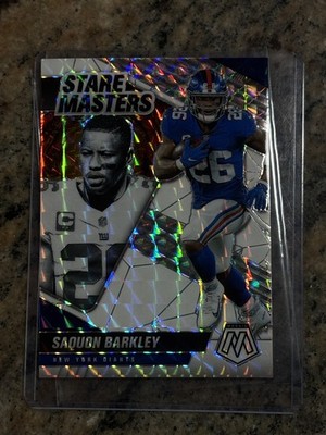 2021 Panini Mosaic Stare Masters White Mosaic Prizm Saquon Barkley SP Giants /25
