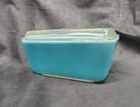 Vintage Pyrex 502-B Blue Refrigerator Dish with Lid Blue Fridgie  1  1/2 Cups