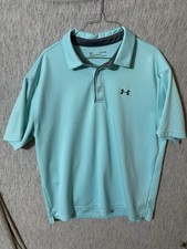 Mens Under Armour Polo Golf Shirt Teal/dark Gray Heat gear Loose Fit XL