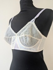 Vintage 1940s Glossy White Satin Sheer Nylon Bullet Bra Original Pin Up Unworn