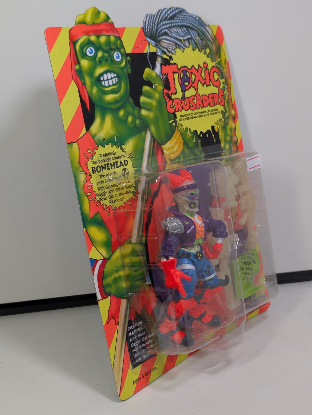 1991 Playmates Toxic Crusaders Bonehead Action Figure MOC Unpunched New Sealed