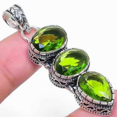 P E R I D O T Edelstein 925 Sterlingsilber Schmuck ANHÄNGER HANDGEFERT 1