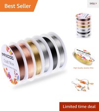 Assorted 6 Rolls of 24-Gauge Jewelry Beading Wire - Perfect for Multi-Crafts