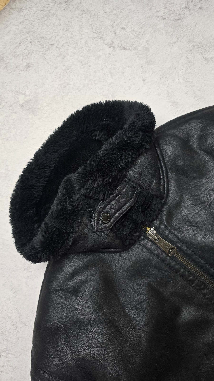 Alpha Industries B3 Aviator Bomber Jacket Men L Black Faux Shearling Flight Coat image 10