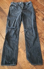 AGOLDE 90's Pinch Waist High Rise Straight Jeans Black Wash 100 Cotton 27 x 29