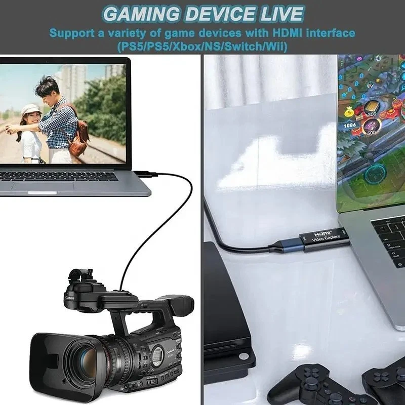1080P HDMI USB Capture Card Device Video Recording Streaming for Gaming - Image 2 of 4