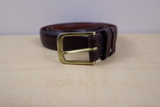 Vintage Coach Leather Belt Size 38 Burgundy 5700 Solid Brass Buckle Made in USA