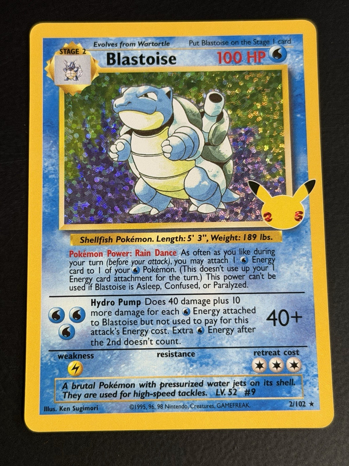 Blastoise Classic Collection Holofoil 2/102 Celebrations: Classic Collection NM