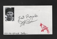 1942/48 JEFF CROSS ST. LOUIS CARDINALS AUTOGRAPHED 3X5 W/PHOTO d.1997  TOUGHER!